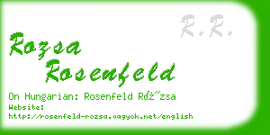 rozsa rosenfeld business card